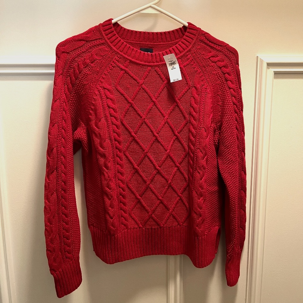 Gap Cable Knit Sweater,  Petite XS, Red